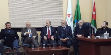 رئيس البرلمان التونسي راشد الغنوشي يزور حزب جبهة العمل الإسلامي