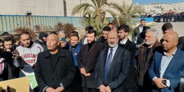 قيادة الحزب تشارك بالاعتصام الذي دعا له الملتقى الوطني لدعم المقاومة قرب سفارة الكيان الاحتلال دعماً للمقاومة الفلسطينية